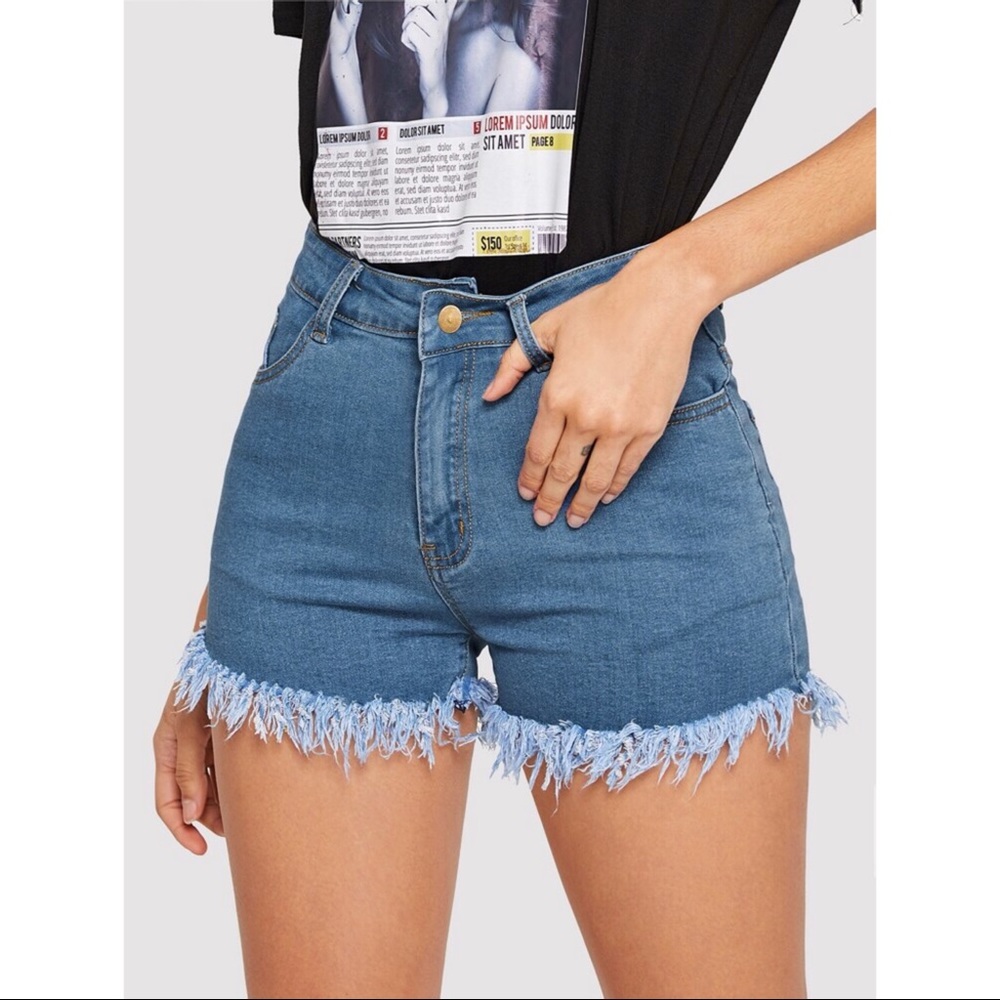 Raw Hem Denim Shorts